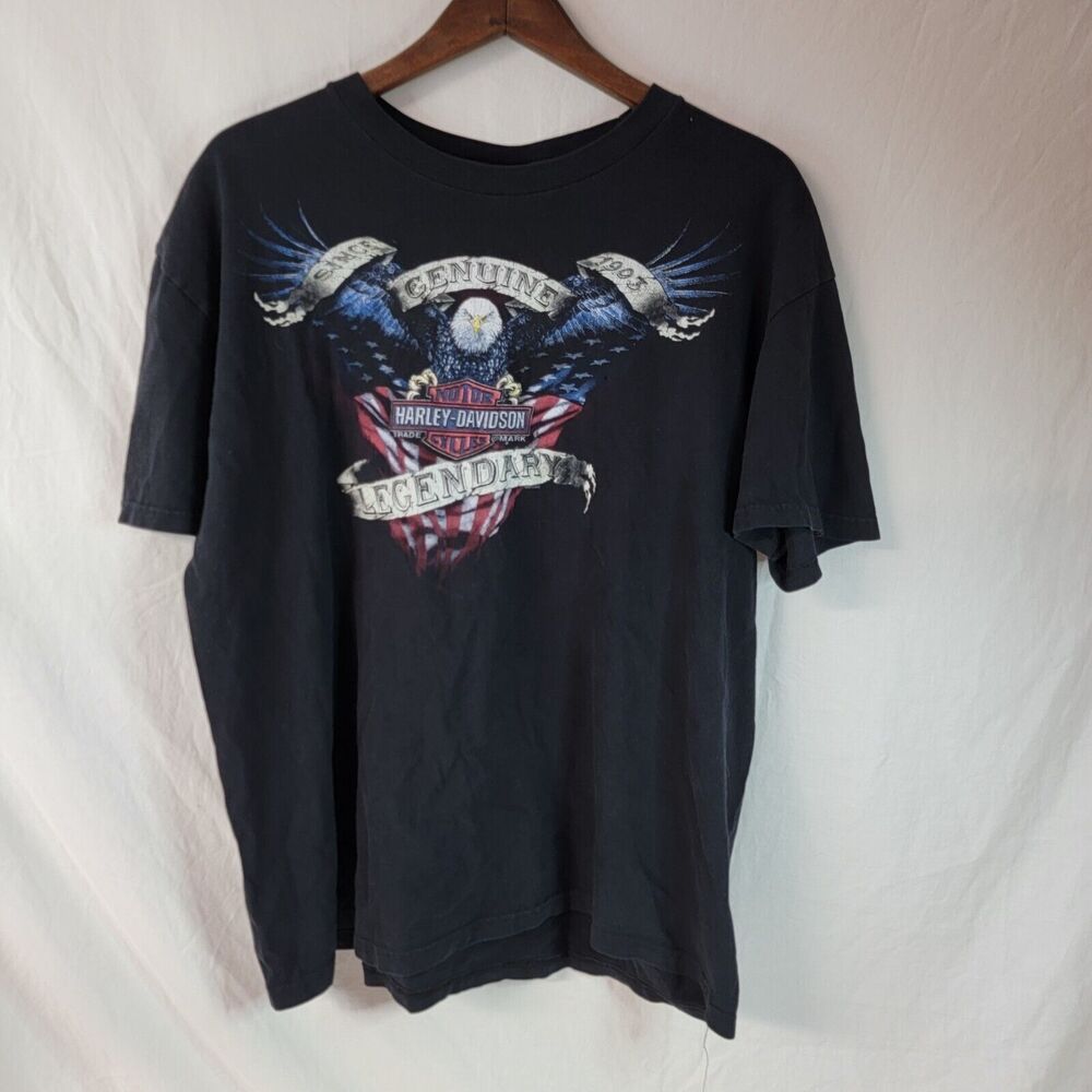 Harley Davidson Men’s Large Short Sleeve T Shirt Eagle American Pre Owned